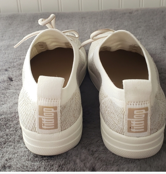 FitFlop Uberknit F-Sporty Slip-On Sneaker metallic gold/urban white Size 8 - Picture 4 of 6